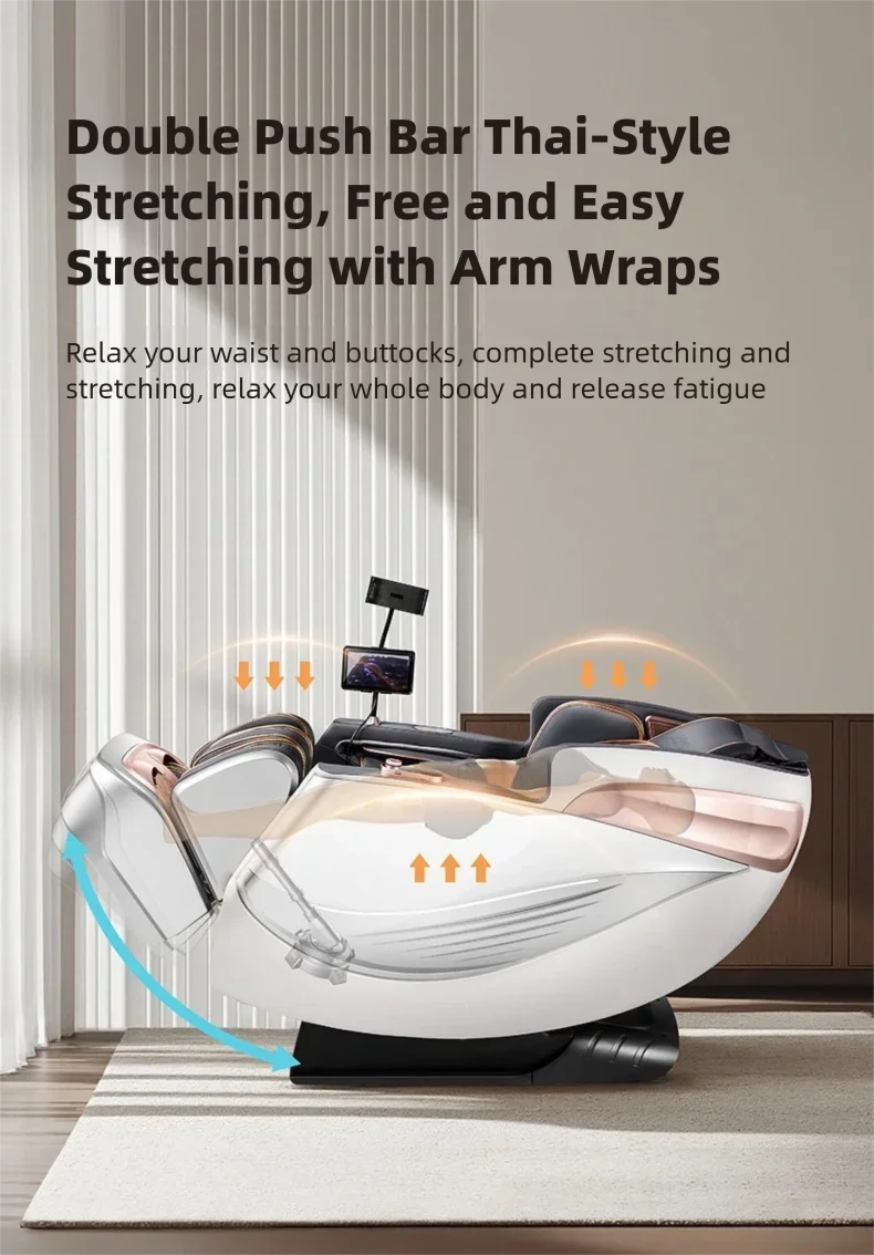 6D Smart Sensory Dual Movement SL-Track Massage Chair Thai Stretch Electric Leg Lift Leisure Sofa Zero Gravity Home Office Chair