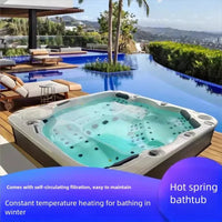 Luxuriöser beheizter Outdoor-Whirlpool 2,1 x 2,1 x 0,9 m für 5 Personen gleichzeitig, geeignet für Terrassen und Hotels FOB
