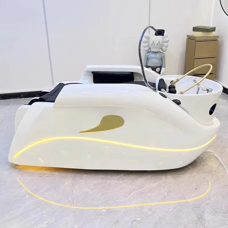 Professional Electric Massage Lay Down Water Circulation Head Spa Massage Bed for Hair Salon