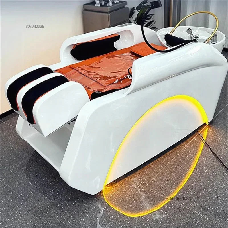 Multifunktionales Massage-Shampoo-Bett Friseursalon Spezial-Shampoo-Stuhl Salon Head Spa Ausrüstung High-End Salonmöbel