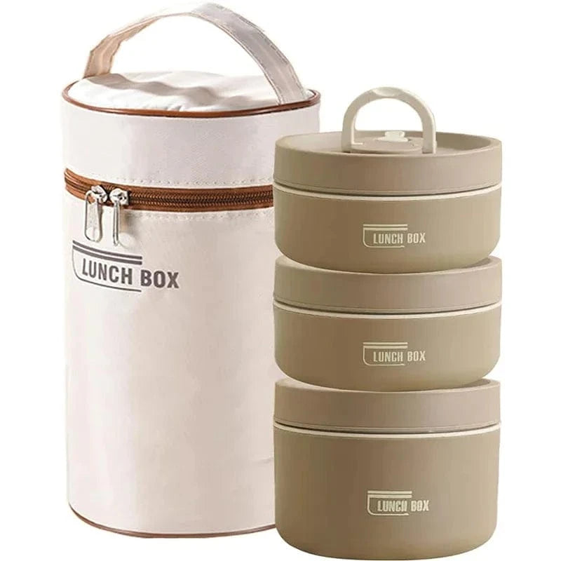 3-Layer Insulated Lunch Box Set – Stackable Thermal Food Containers for Adults & Kids