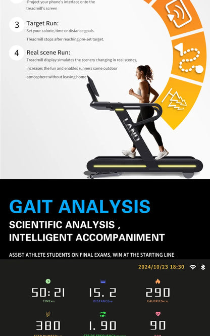 2025 Neues Design Kommerzielles Laufband Cardio-Trainingsgeräte Fitnessstudio Spiegel-Laufband für Bodybuilding