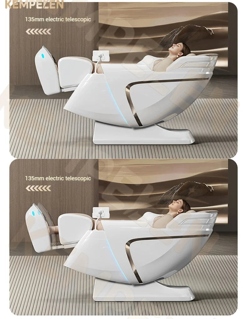 Flaggschiff 4D+3D Dual-Core Smart Massagesessel | KI-Zielerkennung & 149cm SL-Schiene | 6 Meditationsmodi & Zero Gravity Rocking