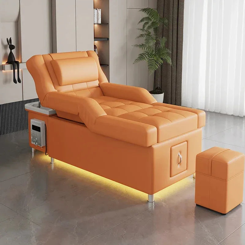 2026 Custom Luxury Modern Head Spa Foot Bath Back Lift Electric Reclining Massage Shampoo Bed