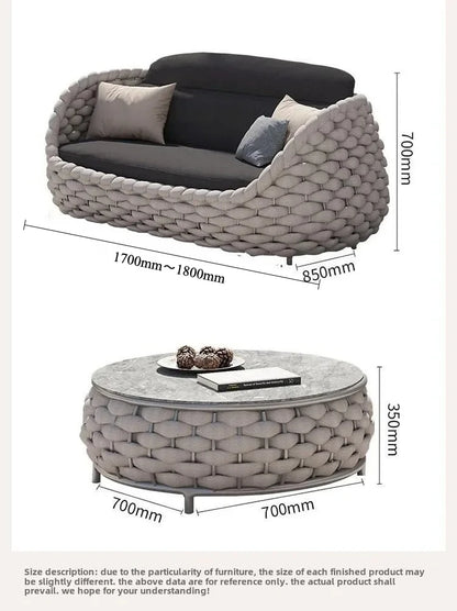 Outdoor Rattan Sofa Hofkombination Doppelstuhl Freizeit Terrasse Villa Wohnzimmer Balkon Outdoor Sitzmöbel Haus