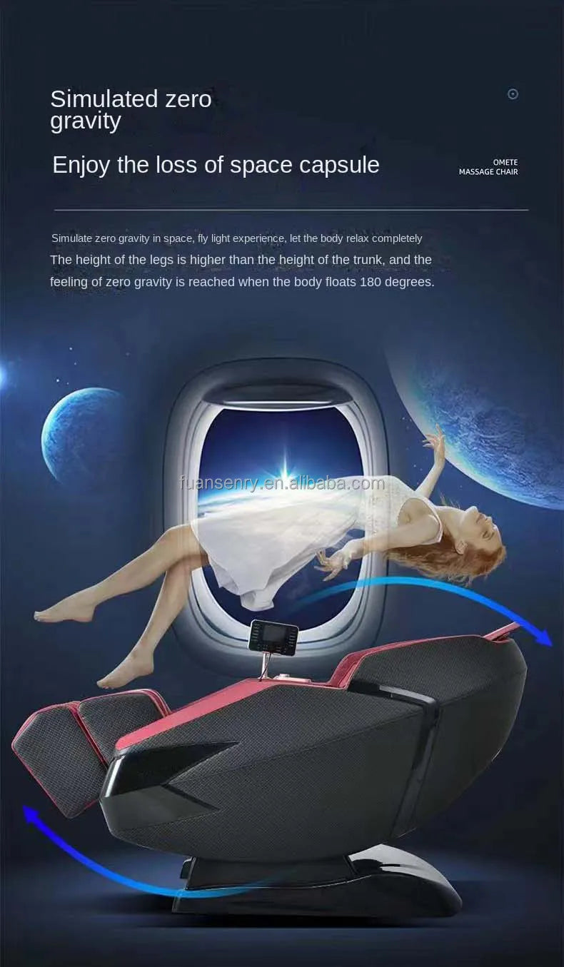 2022 Bester Luxus-Massagesessel mit Liegefunktion, Dual-Core 4D 0-Schwerkraft-Massagesessel mit KI-Sprachsteuerung