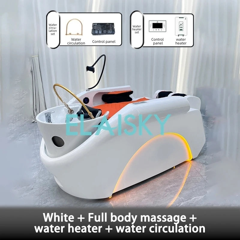 Hair Salon Bed Multi Functional Luxurious Full Body Shampoo Bed Automatic Space Capsule Intelligent Electric Massage Bed Chairs