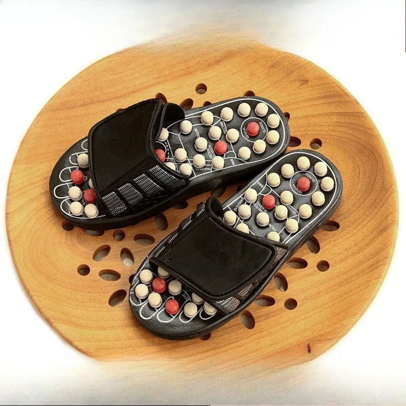 1 Paar Fuß-Akupressur-Massagepantoffeln für Füße Unisex Zuhause Plantarfasziitis-Linderung Akupunkt-Reflexzonenmassage-Gesundheitspflege-Massagegerät