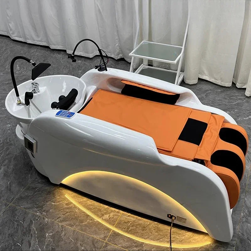 Multi-functional Massage Shampoo Chair Beauty Sink Comfort Shower Shampoo Chair Artifact PU Leather Furniture Мойка Волос MHXFY