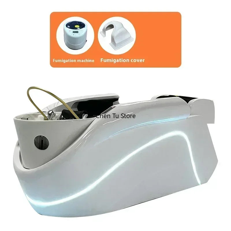 Headspa Massageliege Wasser Gewerbliche Shampoostuhl Spa Haarvorrat Japanischer Jet Mobilität Friseursalon Duschmöbel
