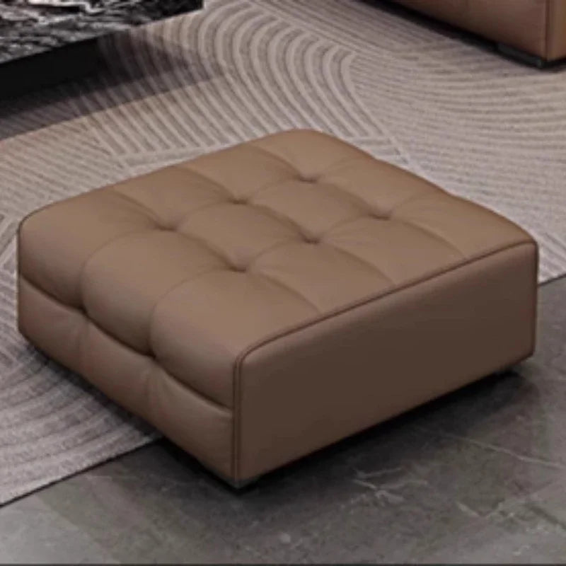 Modern Minimalistisches neues Leder Wohnzimmer Lawrence Italienisches leichtes Luxus gerades L-förmiges modulares Faules Weiches Tatami Lounge Sofa