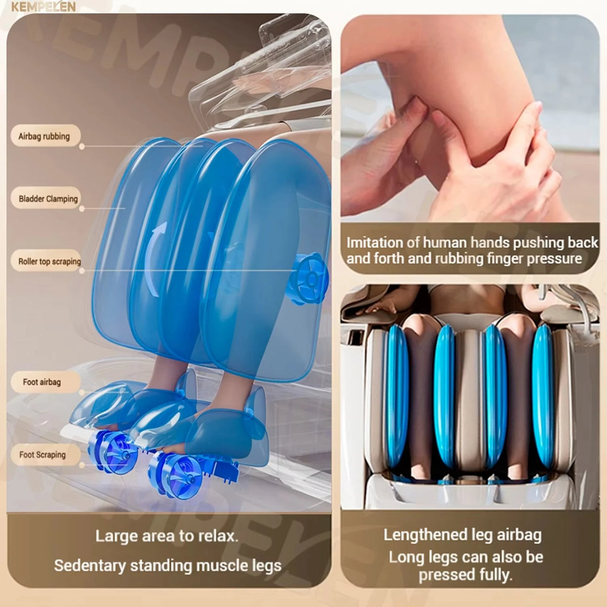 Dual-Core-Massagesessel für Rücken- und Schlafentlastung, 4D+3D-Tiefenmassage mit Wiegefunktion und Meditation