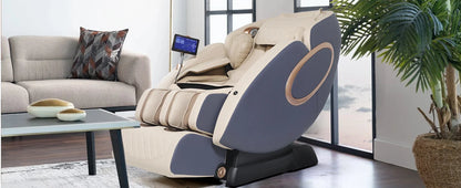 APP-Steuerung 4D-Massagesessel SL-Track Ganzkörper-Shiatsu-Massagesessel Zero Gravity mit Yoga-Stretching-Fußmassageroller
