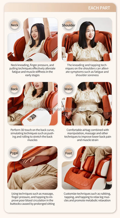 Smart Electric Massage Chair Relaxing Body Massage Chair Zero-gravity Luxury Massage Armchair