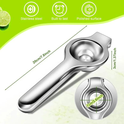 Stainless Steel Lemon Squeezer – Manual Citrus Juicer for Lemons, Oranges &amp; Limes
