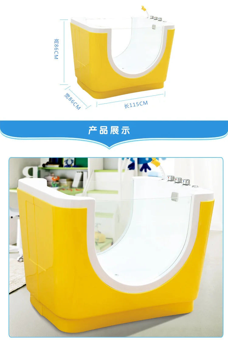 Environment-friendly Colorful Acrylic whirlpool Kid Baby Spa Baby Massage Freestanding Bathtub Children Bath Tub