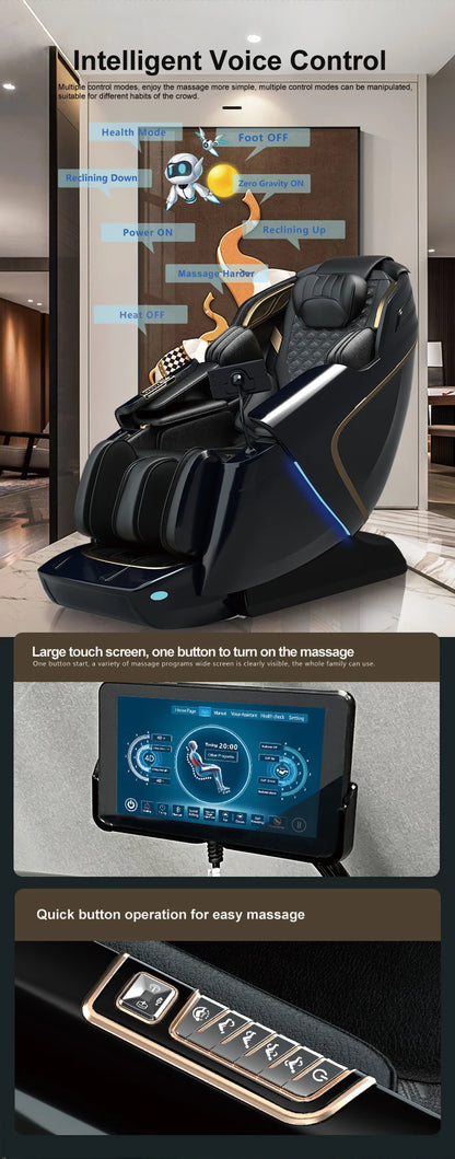 USA Lokale Lieferung 135cmSL Shiatsu 4D Heizung Airbag Zero Gravity Ganzkörpermassagestuhl Home Office Stuhl