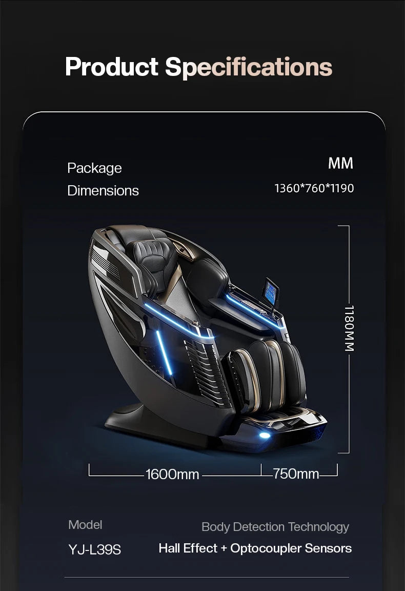 Hot Sell 4D 3D Zero-Gravity-Stuhl Dual Core Massager Ganzkörpermassagegerät Luxus-SL-Track-Massagesessel Fabrik
