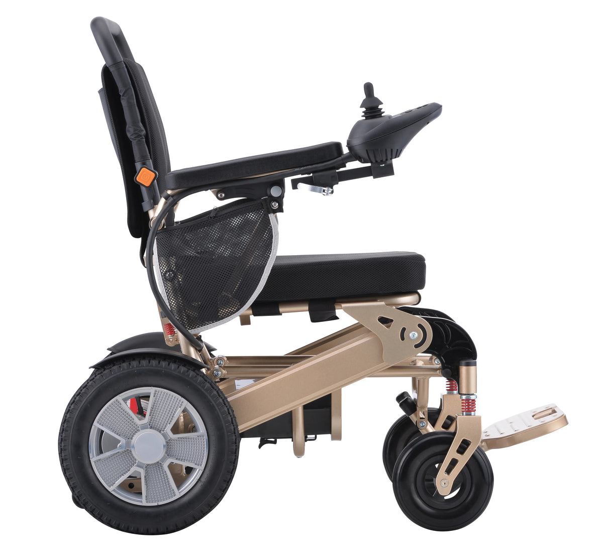 -Health Care Supply Shock Absorption Disabled Portable Wheelchair Folding Lightweight Aluminum Auto-folding Electric Wheelchair