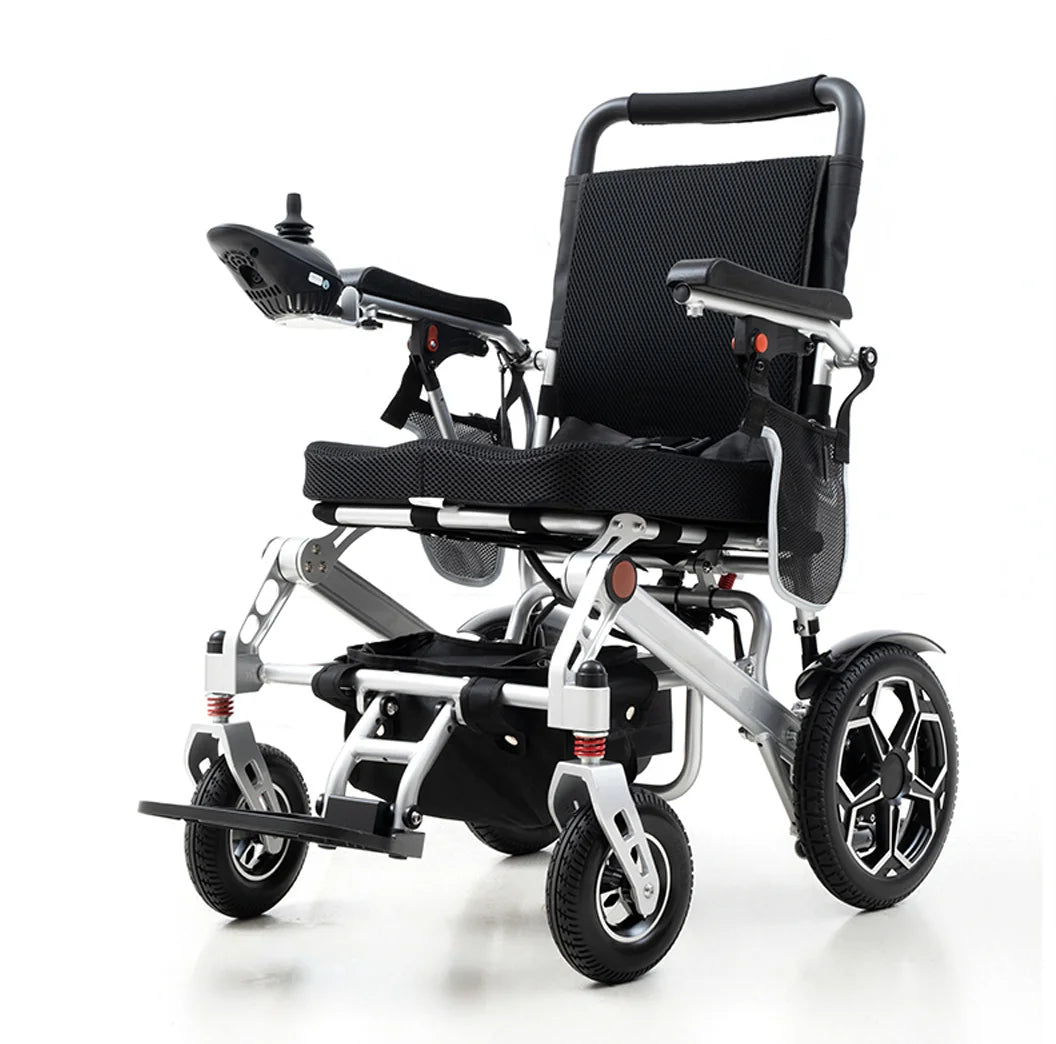 2025 Hot Sale Medical Lightweight Folding Electric Wheelchair For Elderly Remote Control Lithium Battery