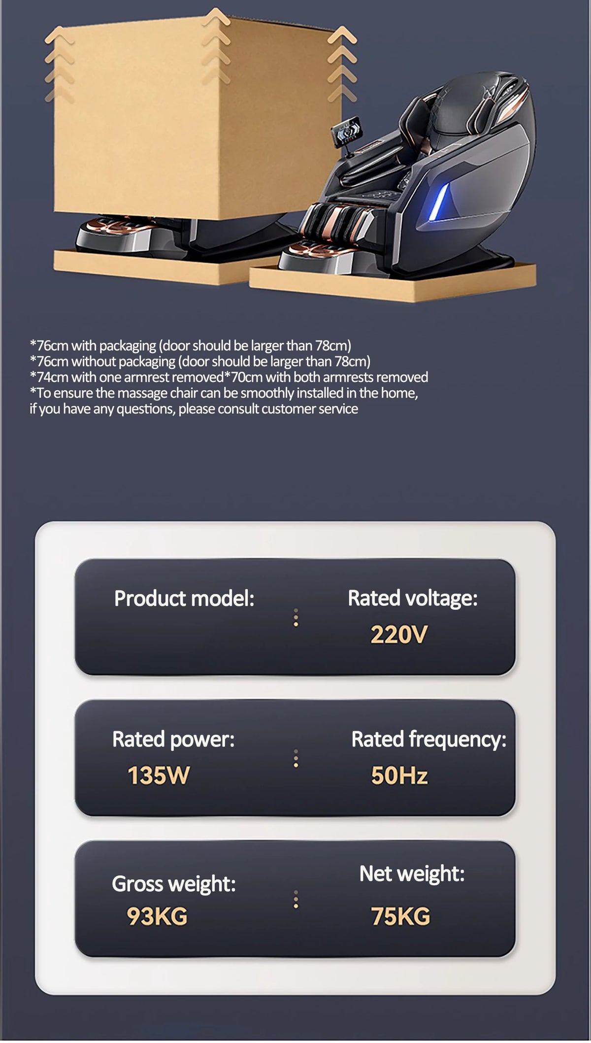Luxuriöser elektrischer 4D-Massagesessel Zero Gravity SL-Track & Wärmetherapie Ganzkörper-Airbag Yoga Stretching Shiatsu-Liegesessel Massage