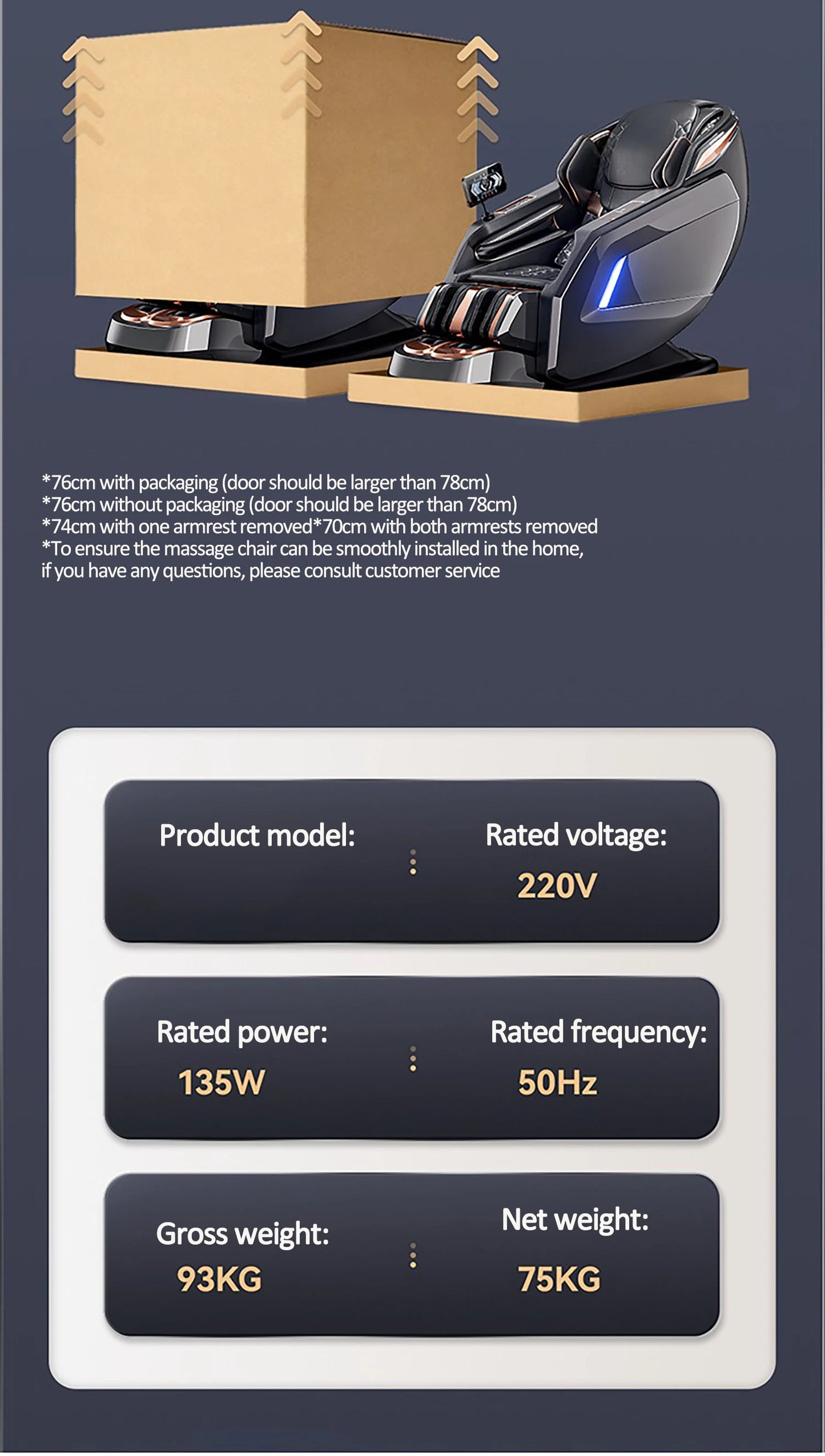 Luxuriöser elektrischer 4D-Massagesessel Zero Gravity SL-Track & Wärmetherapie Ganzkörper-Airbag Yoga Stretching Shiatsu-Liegesessel Massage