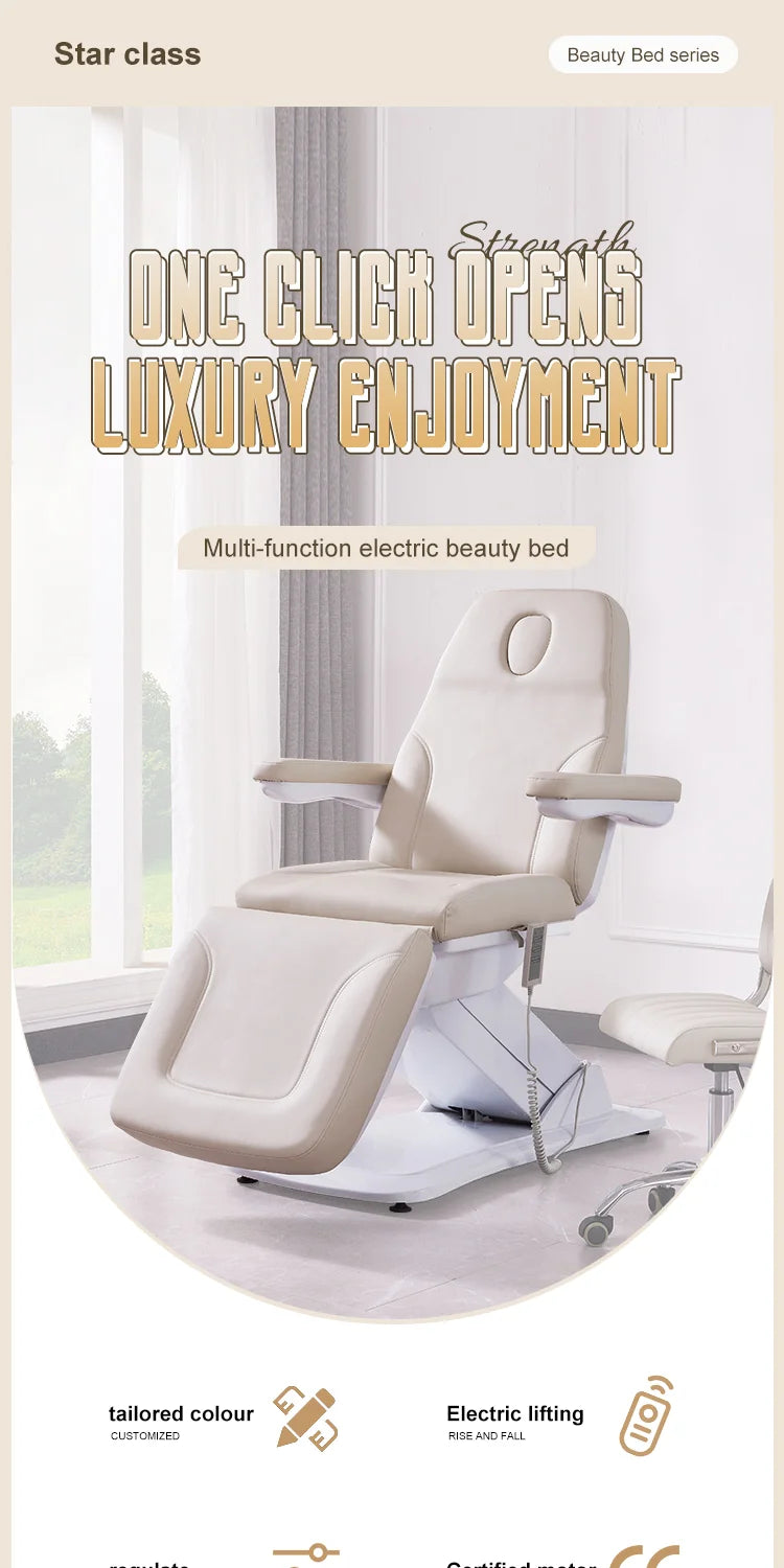 Electric Beauty Spa Bed for Massage Facial Lash Work Salon Furniture