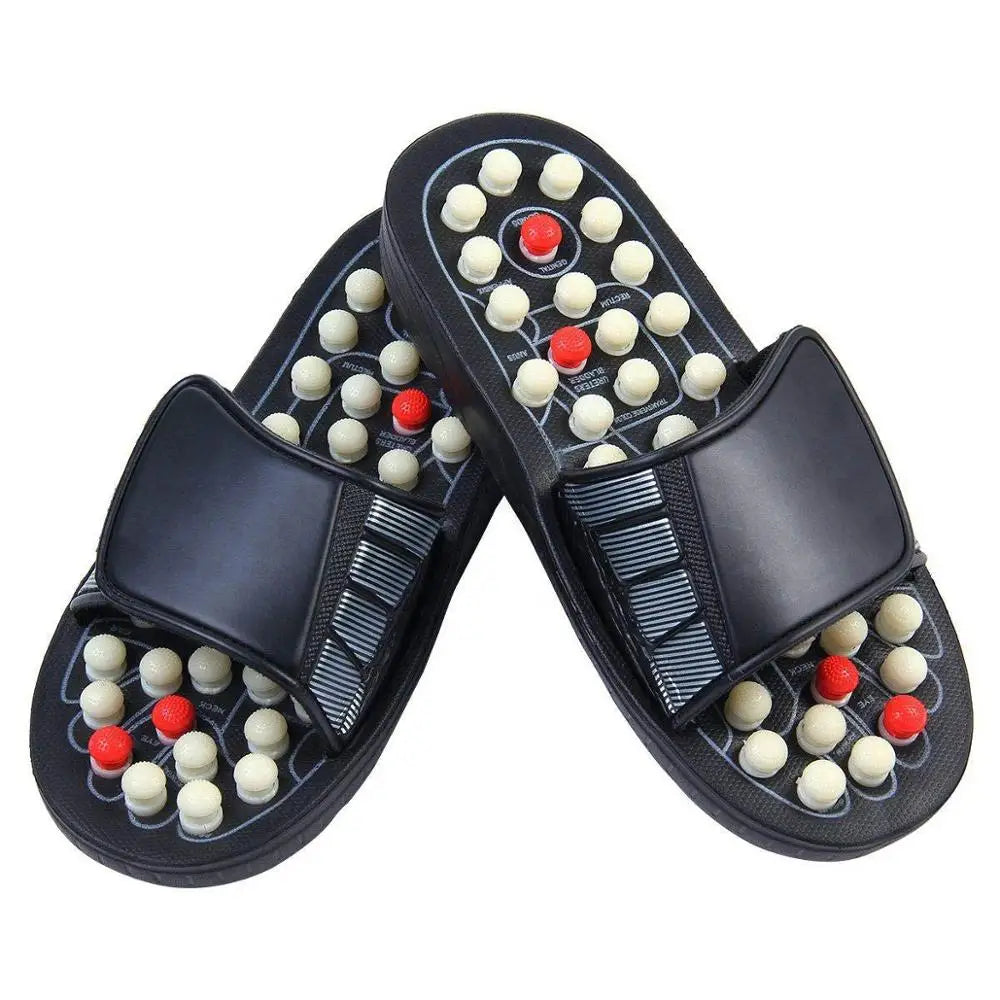 Portable Sandals Reflexology Massage Acupressure Foot Massager with Replaceable Head Thick Bottom EVA Foot Massage Slipper