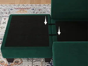 L-förmiges Sofa 4-Sitzer Sofa mit Récamiere L-förmige Sofas Umwandelbares Sektionssofa (Dunkelgrün, L-förmiges Sofa)