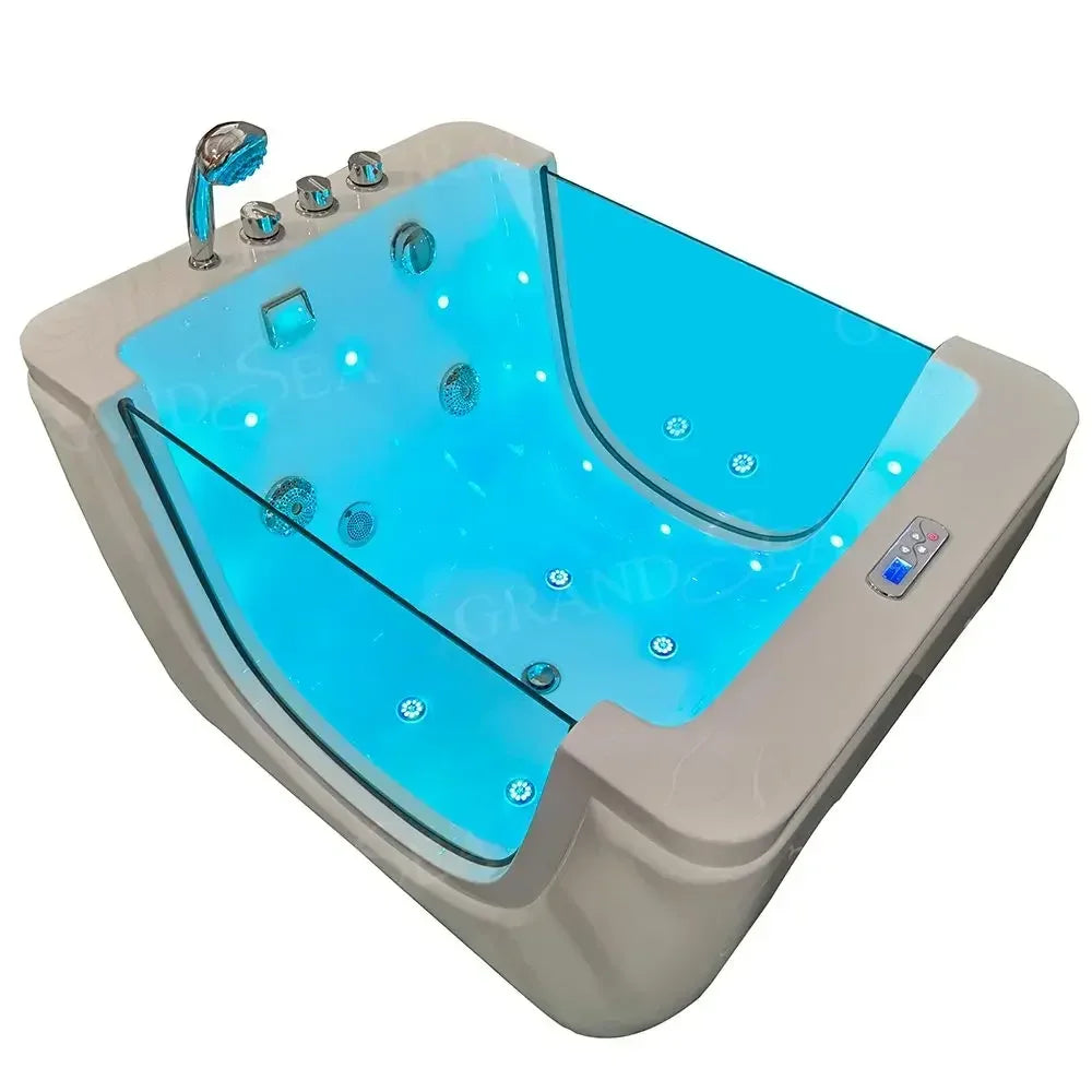 Freestanding Installation Baby Spa Equipment White Bathtub for Children and Kids Baby Soaking Bathtub