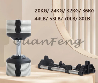 for2024 New Arrivals OEM 2.2LB Increments Adjustable Dumbbell 70LB 80LB Free Weights Gym Dumbbells Set