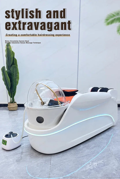 XinSheng Massagetisch Massagebett Shampoo-Betten Salonmöbel Schlafsofa Friseursalon Haarewaschen Kopf-SPA-Therapie Räucherung
