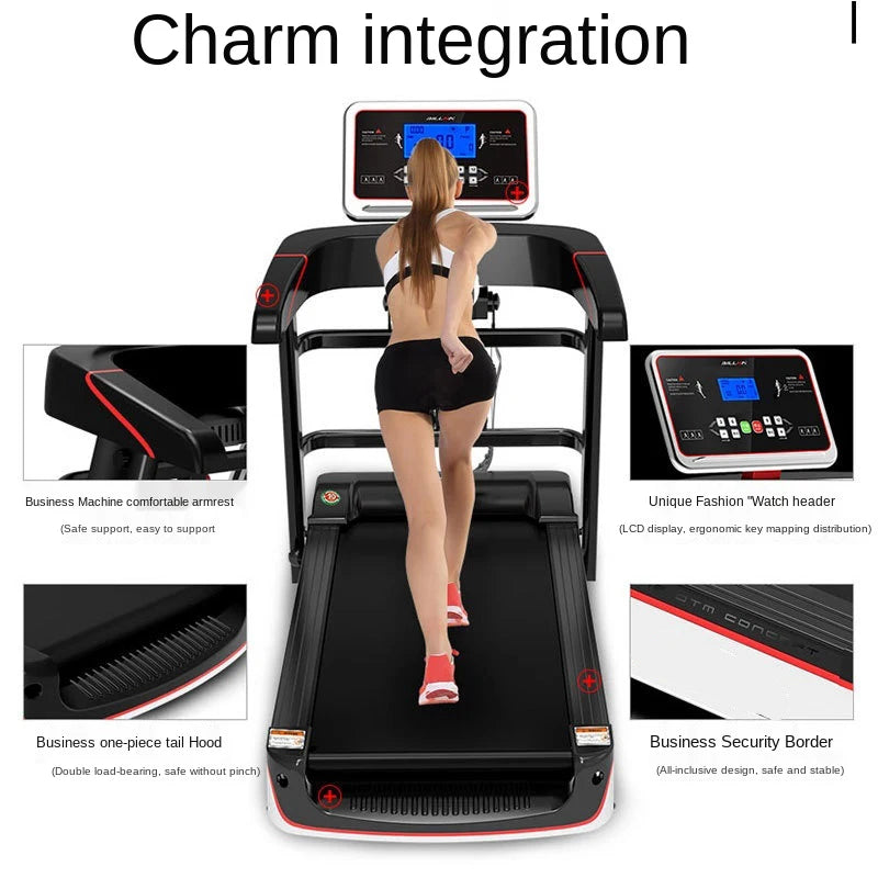 Tragbares Heimtrainer Elektrisches Laufband Zusammenklappbar, aus Stahl, motorisiert, LED-Bildschirm, LED-Anzeige, Herzfrequenzfunktion für Laufen & Fitness