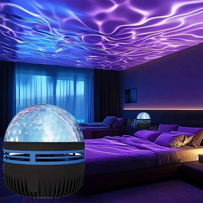 USB Powered Water Wave Effect Projector – 7 Color Modes, Ambient Night Light