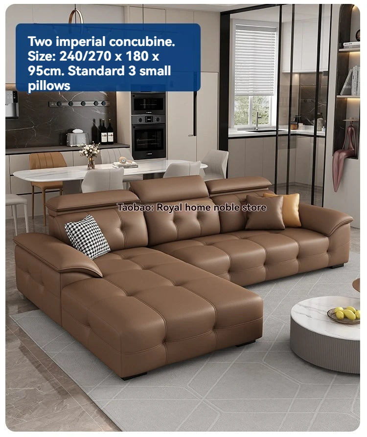 L Shaped Leather Sectional Sofa and Couch For Living Room Italian Oversized Leather Sofa Couches Living Room Furniture