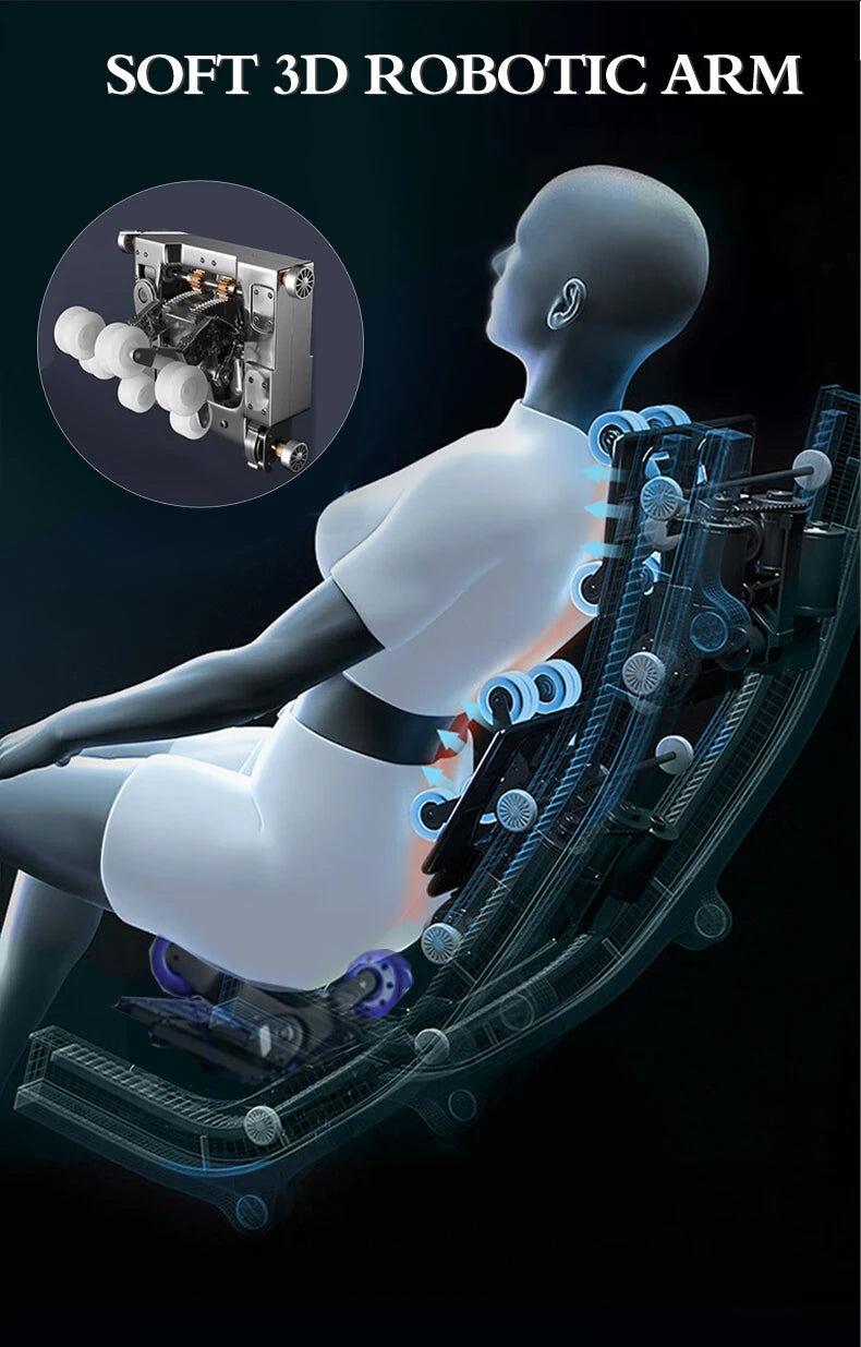 2025 New Tech 4D Massage Chair AI Voice Control Full Body Air Compression SL Track Heat Therapy Foot Roller USB Charging chair