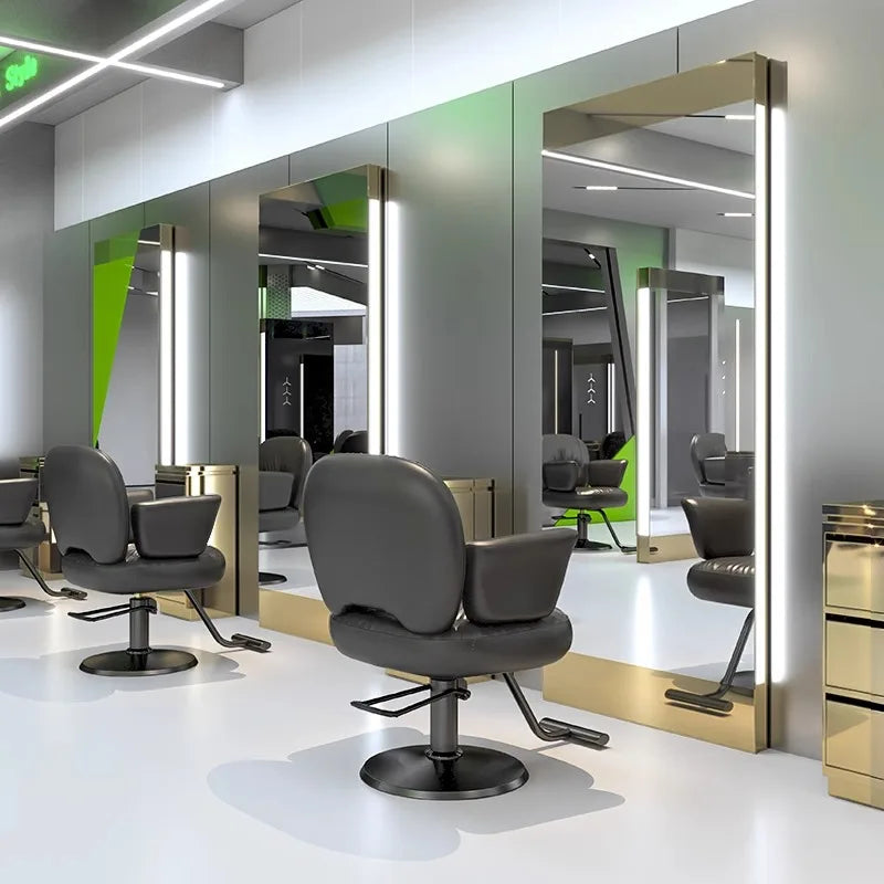 Barber shop mirror hair salon special hair salon mirror table single and double sided perm and dyeing trendy  with lamp floor