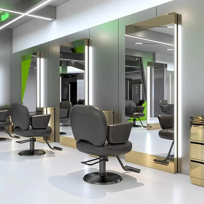 Barber shop mirror hair salon special hair salon mirror table single and double sided perm and dyeing trendy  with lamp floor