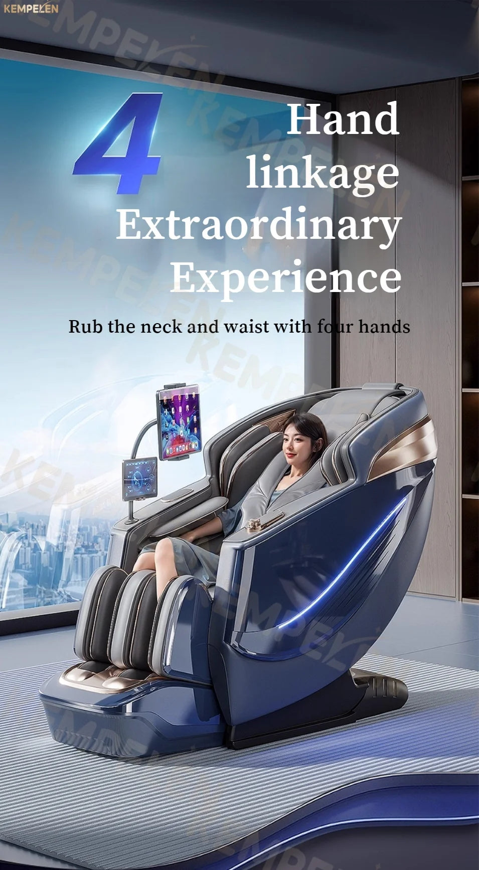 6D+ Dual-Core Massage Chair with 6-Hand 3D Therapy, Long SL Track & Heat – AI Voice Smart Relaxation for Total Body Comfort