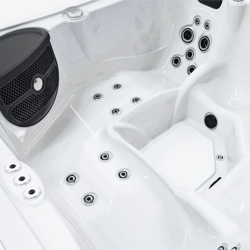 Luxuriöser beheizter Outdoor-Whirlpool 2,1 x 2,1 x 0,9 m für 5 Personen gleichzeitig, geeignet für Terrassen und Hotels FOB