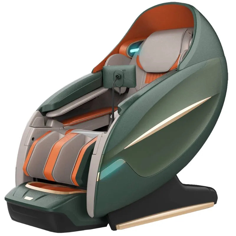 OSKOR 4D Zero Gravity Massagesessel Ganzkörperkabine mit Schlafhaube – Shiatsu-Massagesessel mit Wärme-Körperscan-SL-Schiene
