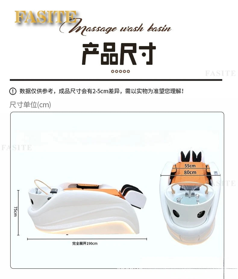 Electric massage shampoo bed hair salon face wash with beauty fumigation water circulation