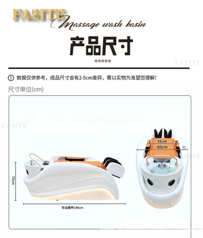 Electric massage shampoo bed hair salon face wash with beauty fumigation water circulation