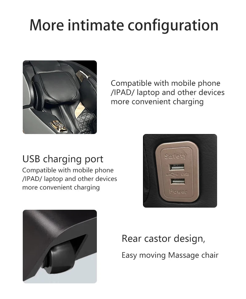OEM Modern Shiatsu Massager Blood Circulation SL Track Full Body Luxury 4d Ai Zero Gravity Massage Chair