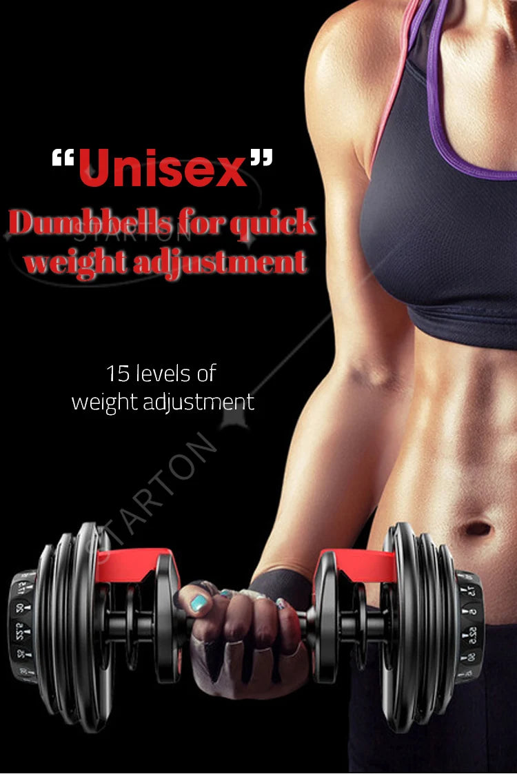 Home Gym Commercial Weightlifting Exercise Equipment Customizable Commercial Rack 24kg 40kg Adjustable Dumbbells Set