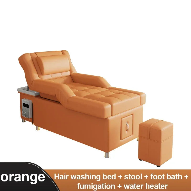2026 Custom Luxury Modern Head Spa Foot Bath Back Lift Electric Reclining Massage Shampoo Bed