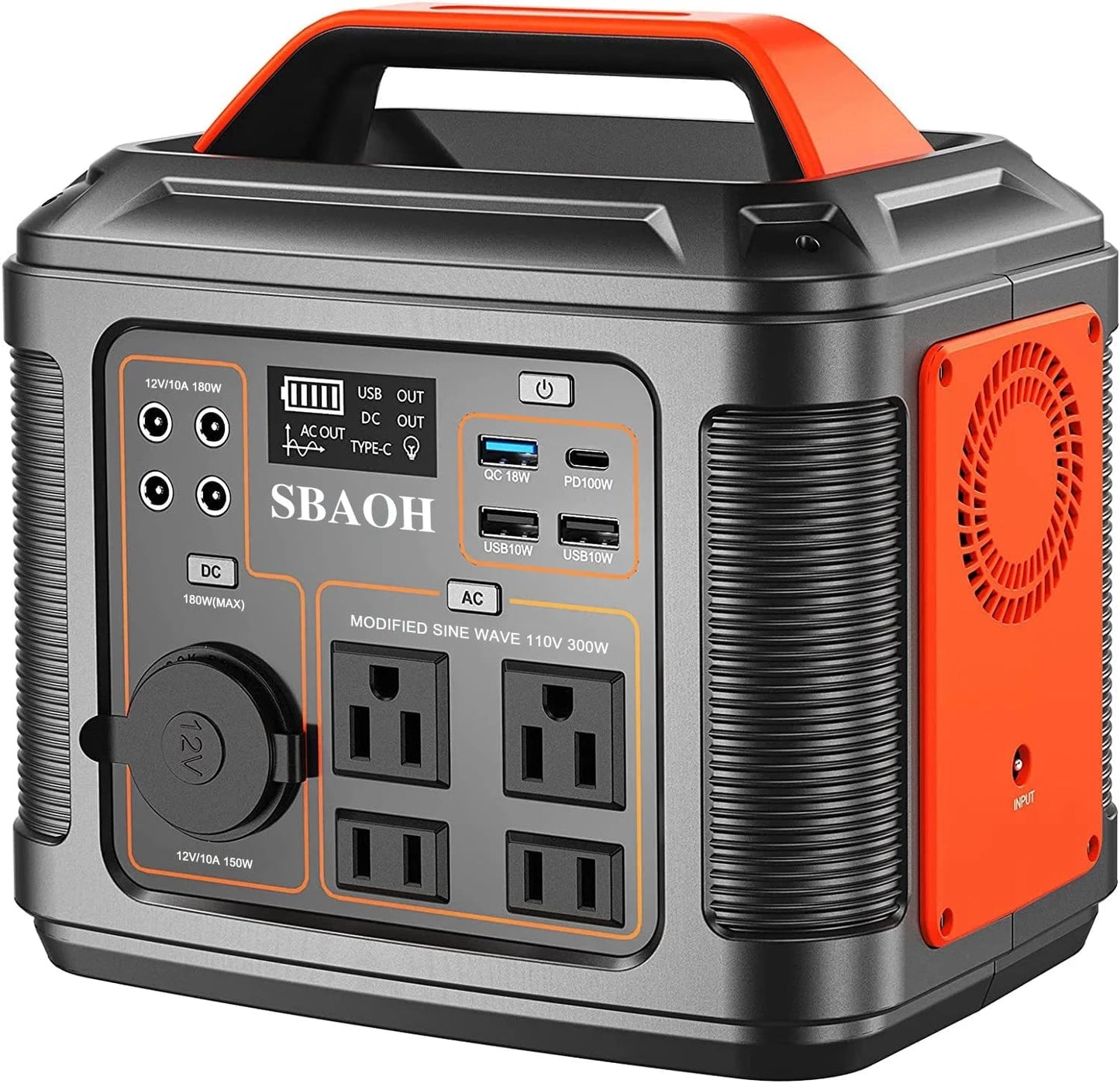 Portable Power Station 300W – 296Wh Solar Generator with Quick Charge
