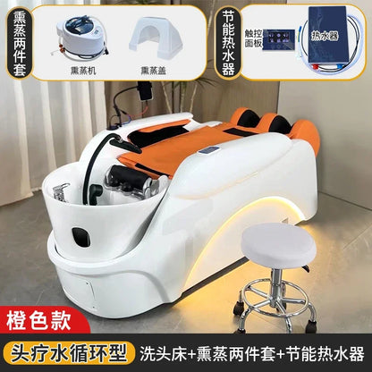Elektrisches intelligentes Massage-Shampoo-Bett für Friseursalons, spezielles Begasungs-Kopfbehandlungs-Wasserzirkulationsbett