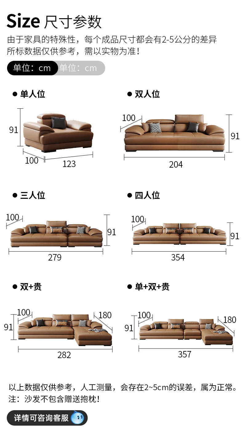 Europäisches Wohnzimmer-Sofa Echtleder-Ecksofa Modulares Luxus-Sofa Sala De Estar De Luxo Moderne Möbel