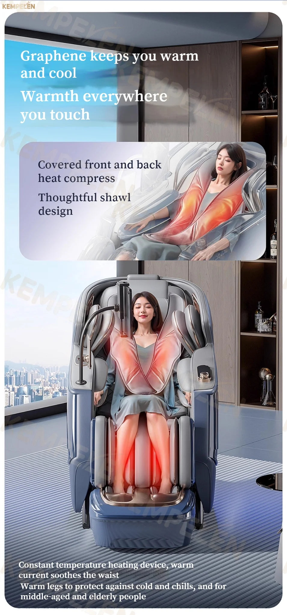 6D+ Dual-Core Massage Chair with 6-Hand 3D Therapy, Long SL Track & Heat – AI Voice Smart Relaxation for Total Body Comfort